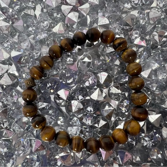 Tiger eye crystal bracelet healing crystals rock beaded tigers eye 👁️ 💎🪬 - Picture 7 of 8